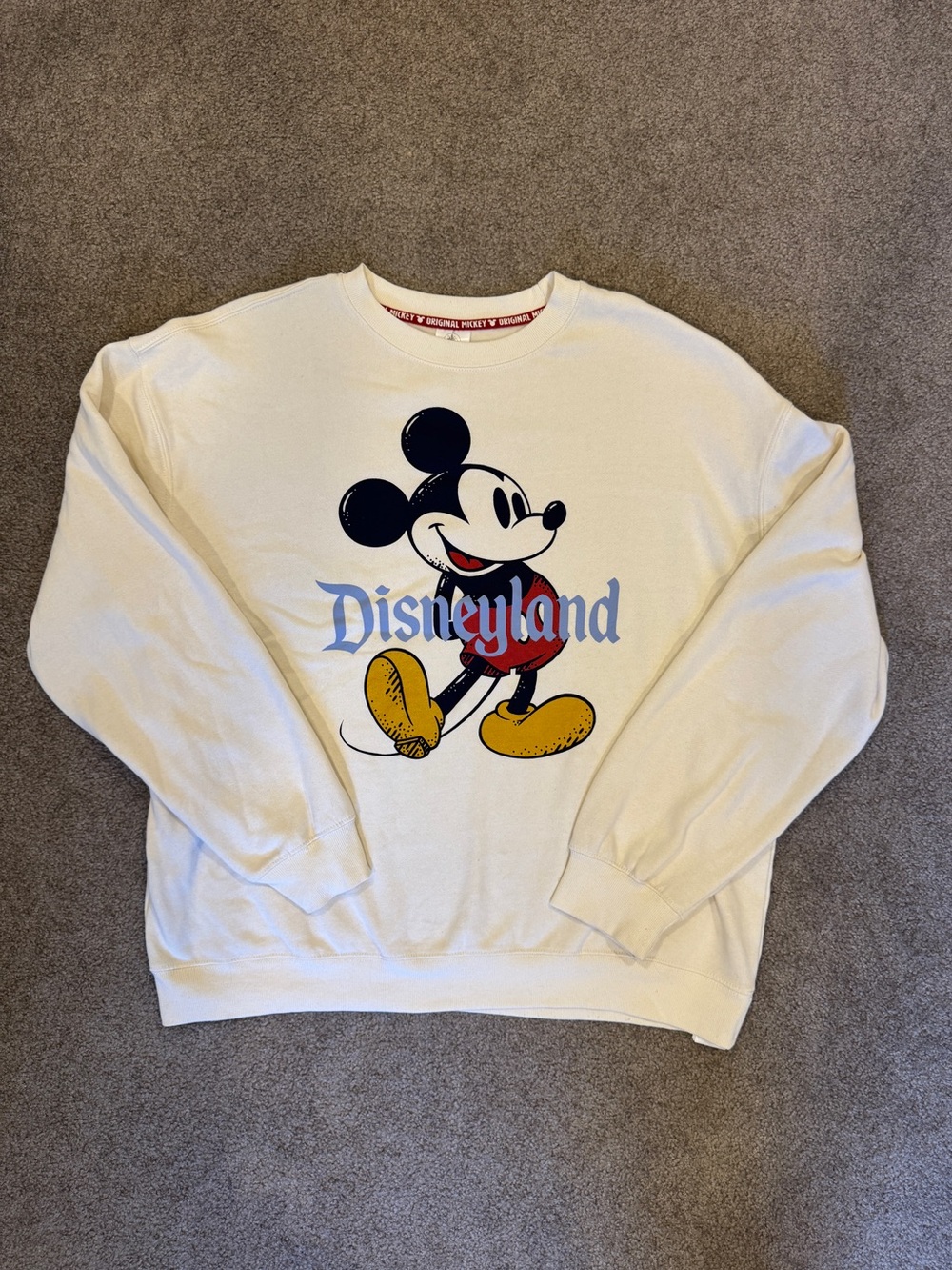 Beige Disneyland Old-School Mickey Crewneck